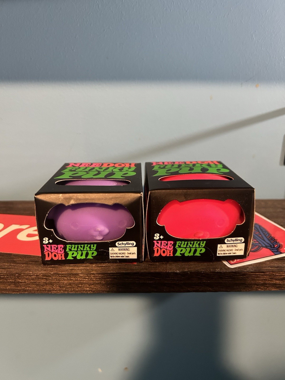 Schylling NeeDoh Funky Pup Squeeze Ball Stress Reliever Purple Pink (2 PACK)