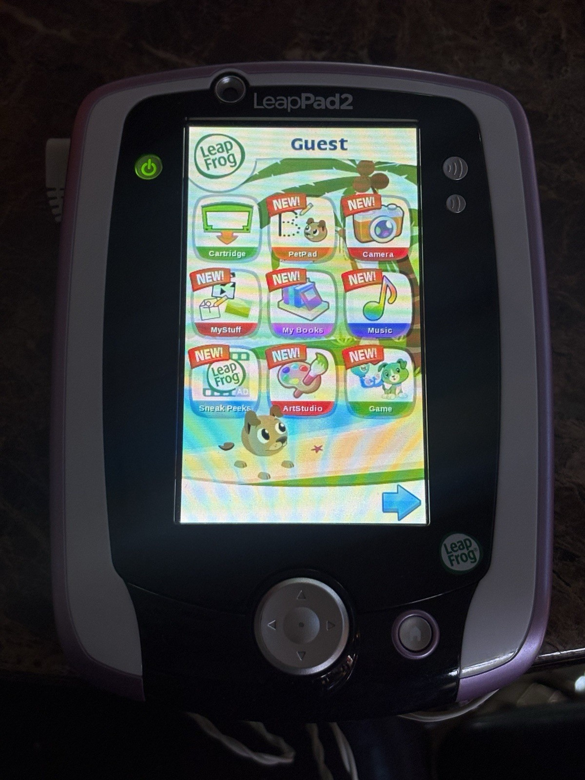 LeapFrog Leap Pad 2 Kids Tablet, Purple Carrying Case, 4 Games Lot Working