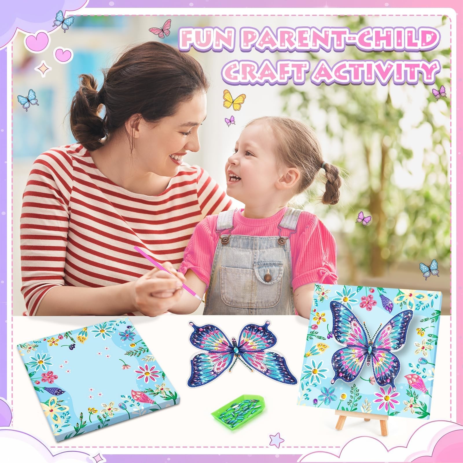 Crafts for Girls 8-12 – Make Your Own Butterfly Diamond Art Kits for Kids – A…