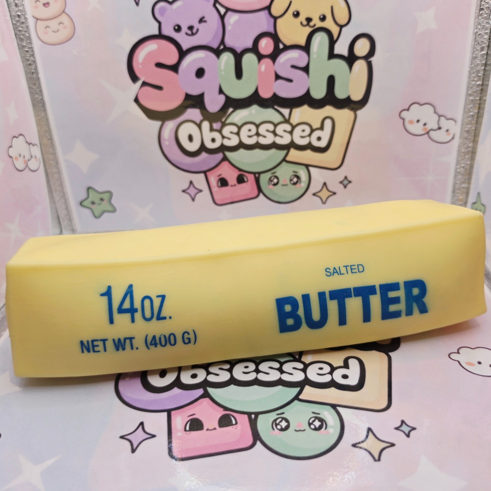 XL JUMBO SQUISHY BUTTER 14oz TOY *9 inches x 2.5 inches* BRAND NEW IN PACKAGING