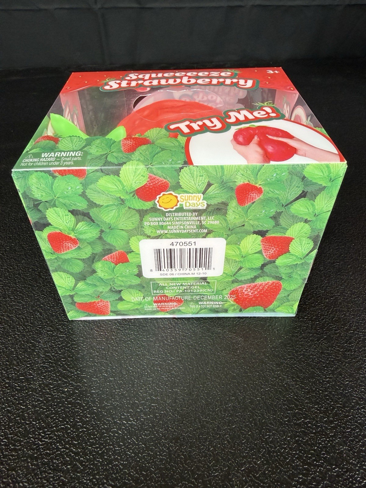 Sunny Days Jumbo Squeezy Strawberry Squishy Toy Stress Relief Sensory Fun