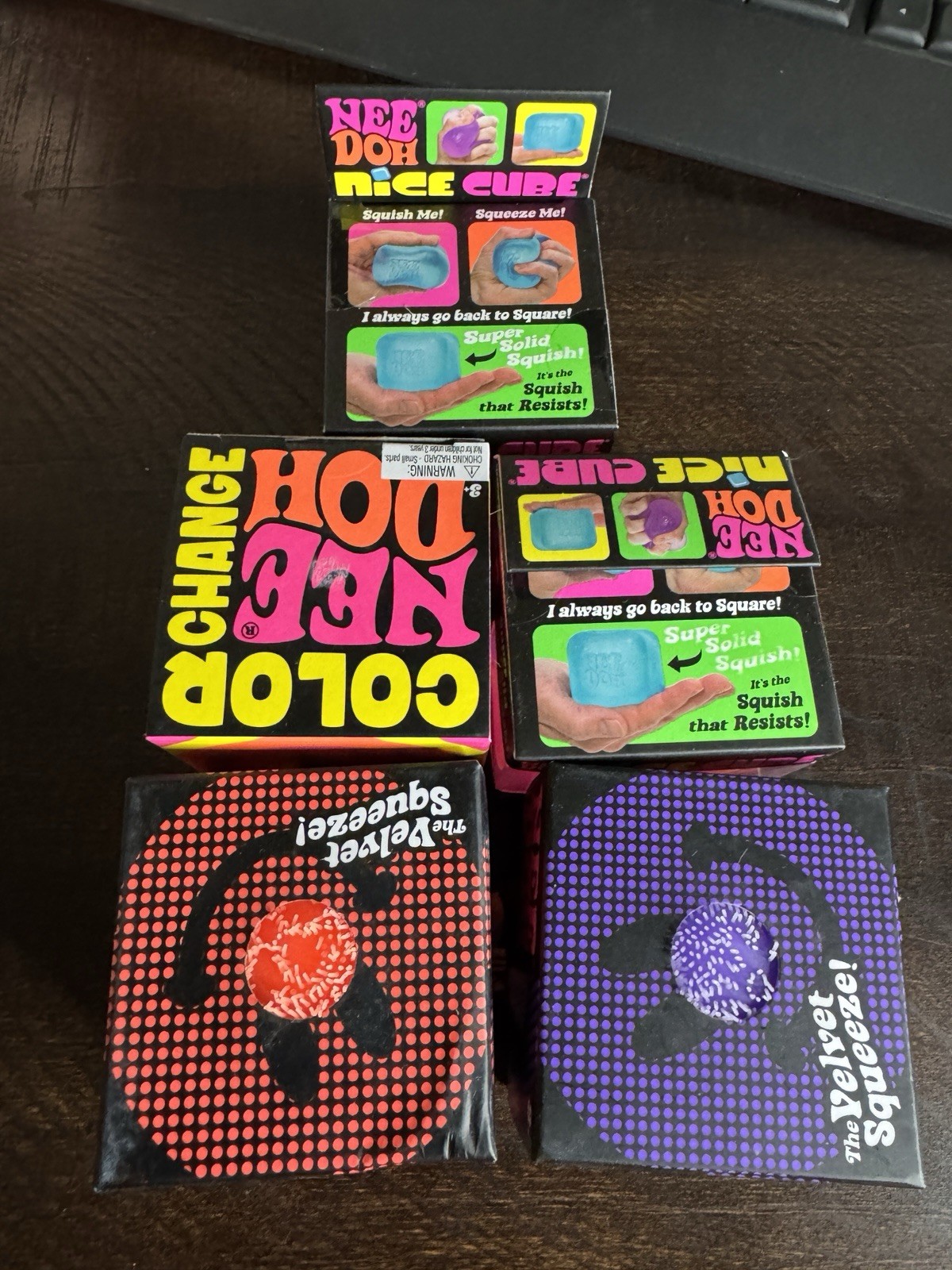 Needoh Schylling Nice Cube Flower Power Color Changing 5 Lot Blue PINK Purple Og