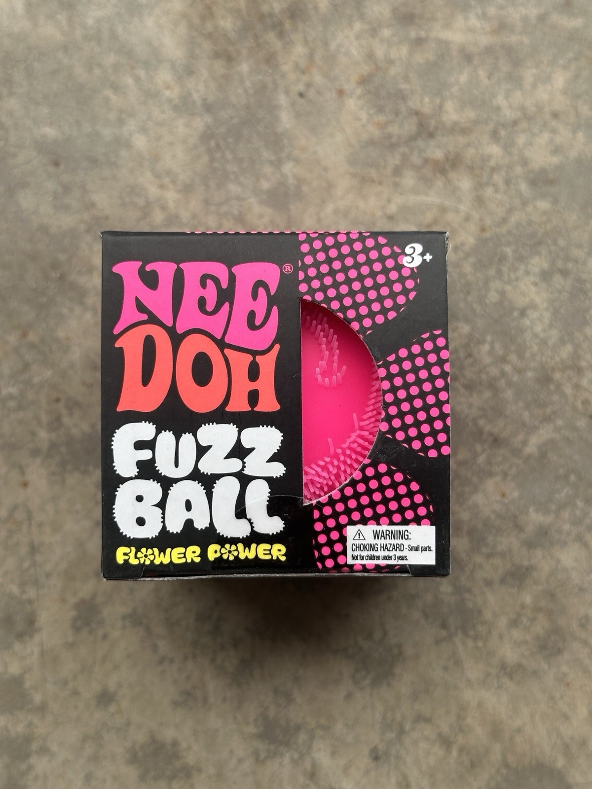 Needoh Fuzzball Flower Power Authentic Squish Stress Ball Fuzzball – Pink