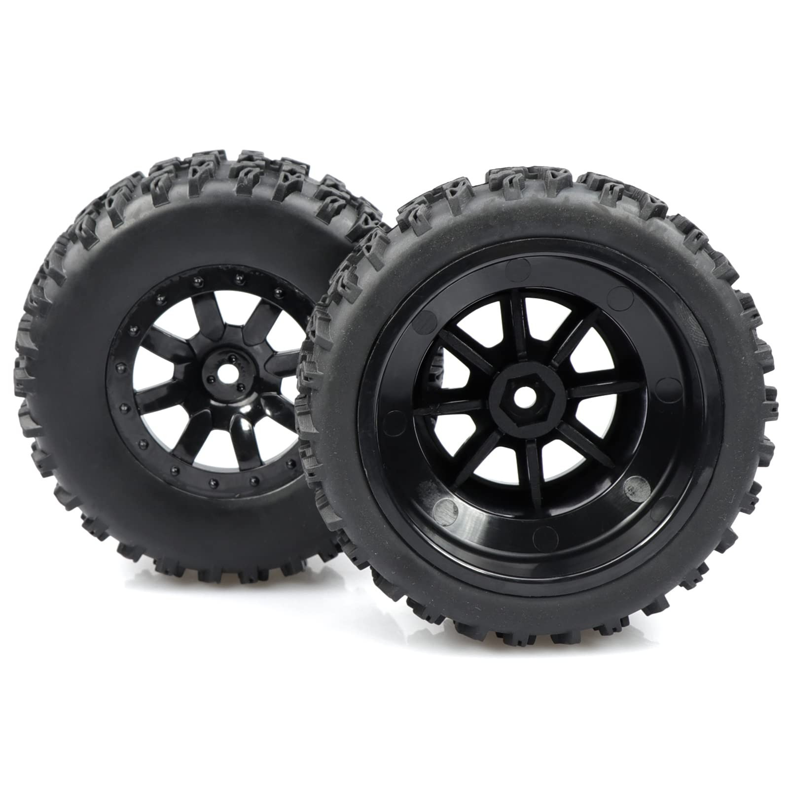 Aimrock 4-Pack 1/10 Pre-Glued 12mm Hex 3.2″ Short Course SC Trucks Wheels and…