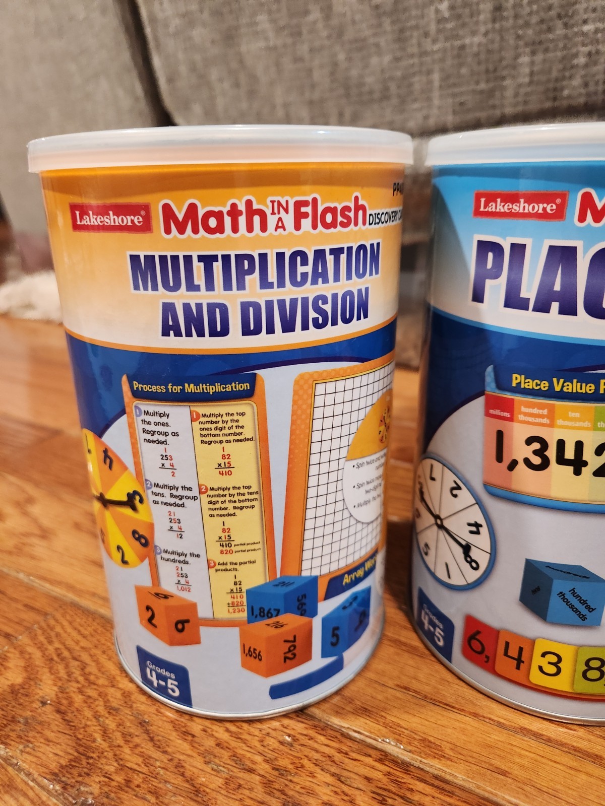 Lakeshore Math In A Flash Discovery Cans **COMPLETE SET for Grades 4-5**