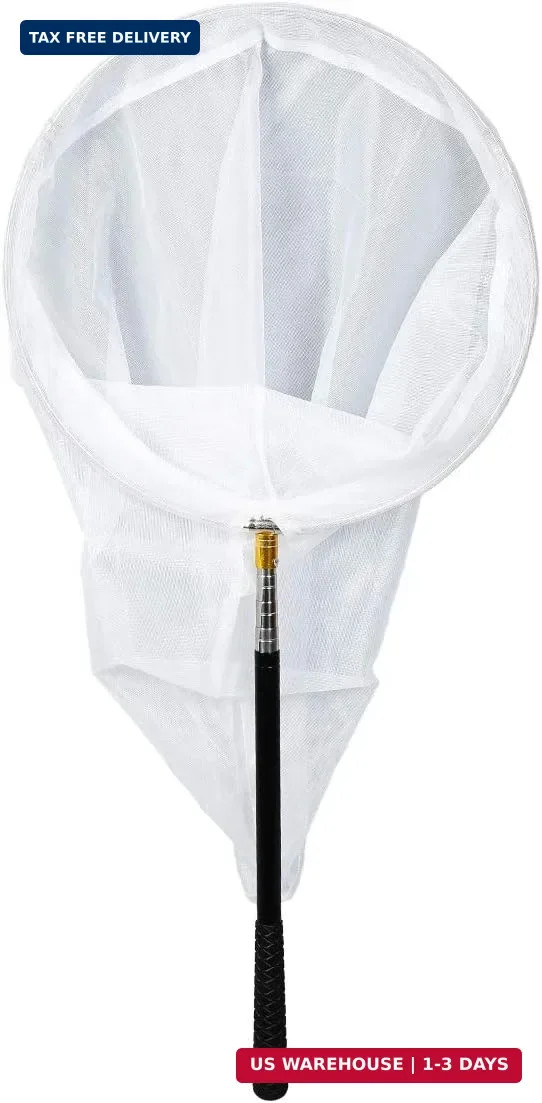Professional Insect and Butterfly Net with 14″ Ring, 26″ Net Depth, 59″ Telescop