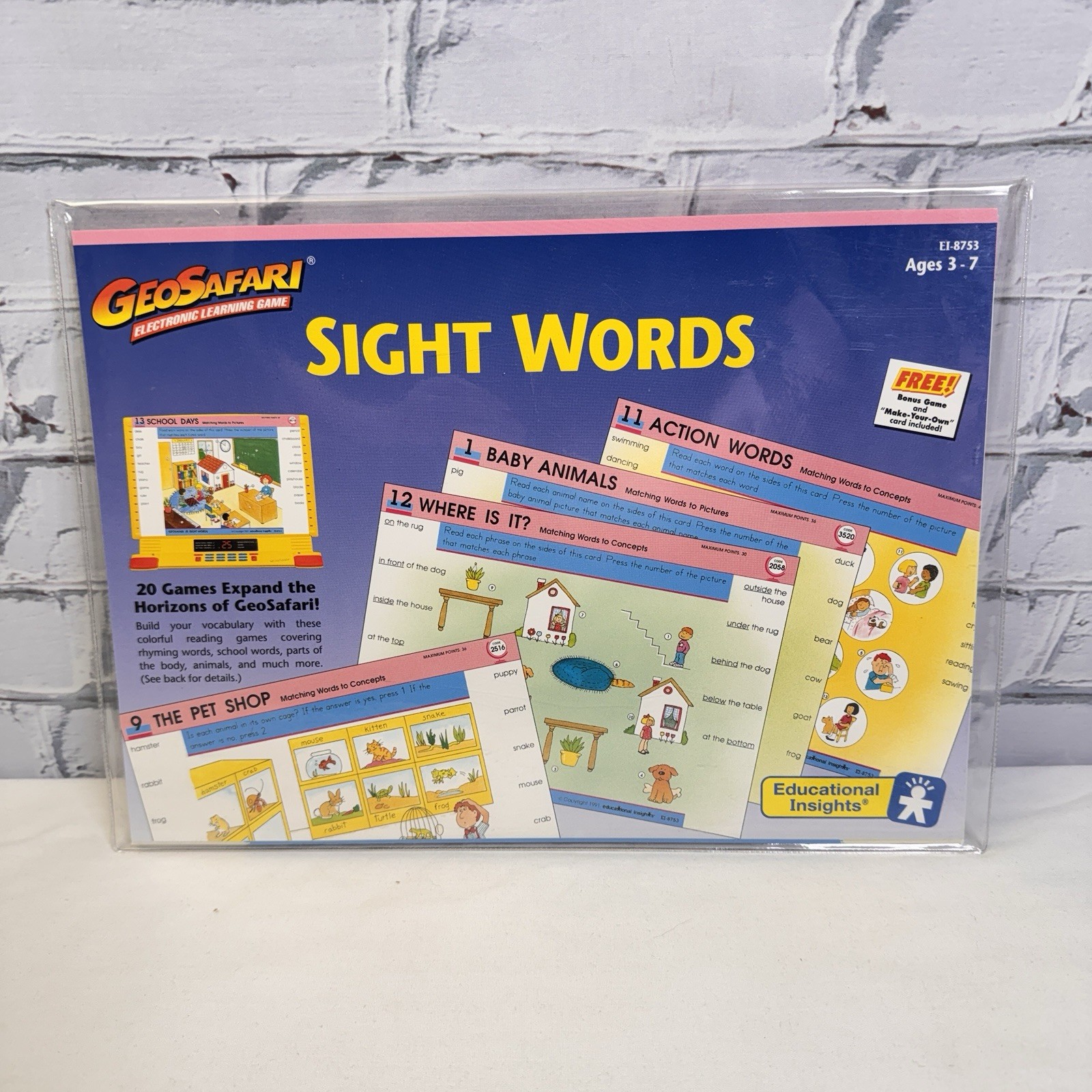 Vintage GEOSAFARI Electronic Learning Game Card Sets Science Math Words Learning