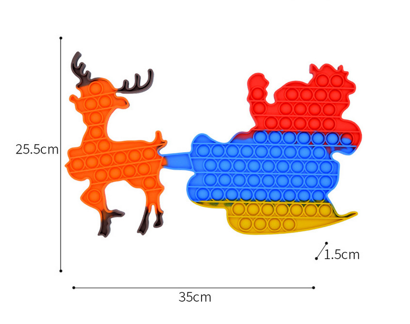 Santa in Sled Reindeer Jumbo Fidget Pop Bubble Toy Its 10 inches 15 inches Mix