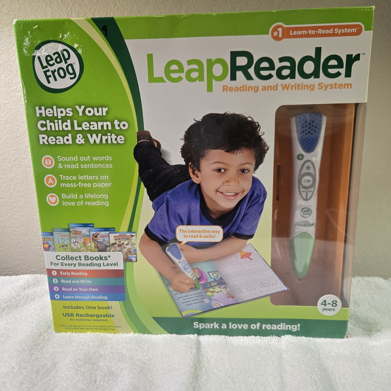 NEW LEAPFROG LEAP FROG READER USB Reachargeable READING WRITING SYSTEM PEN GREEN
