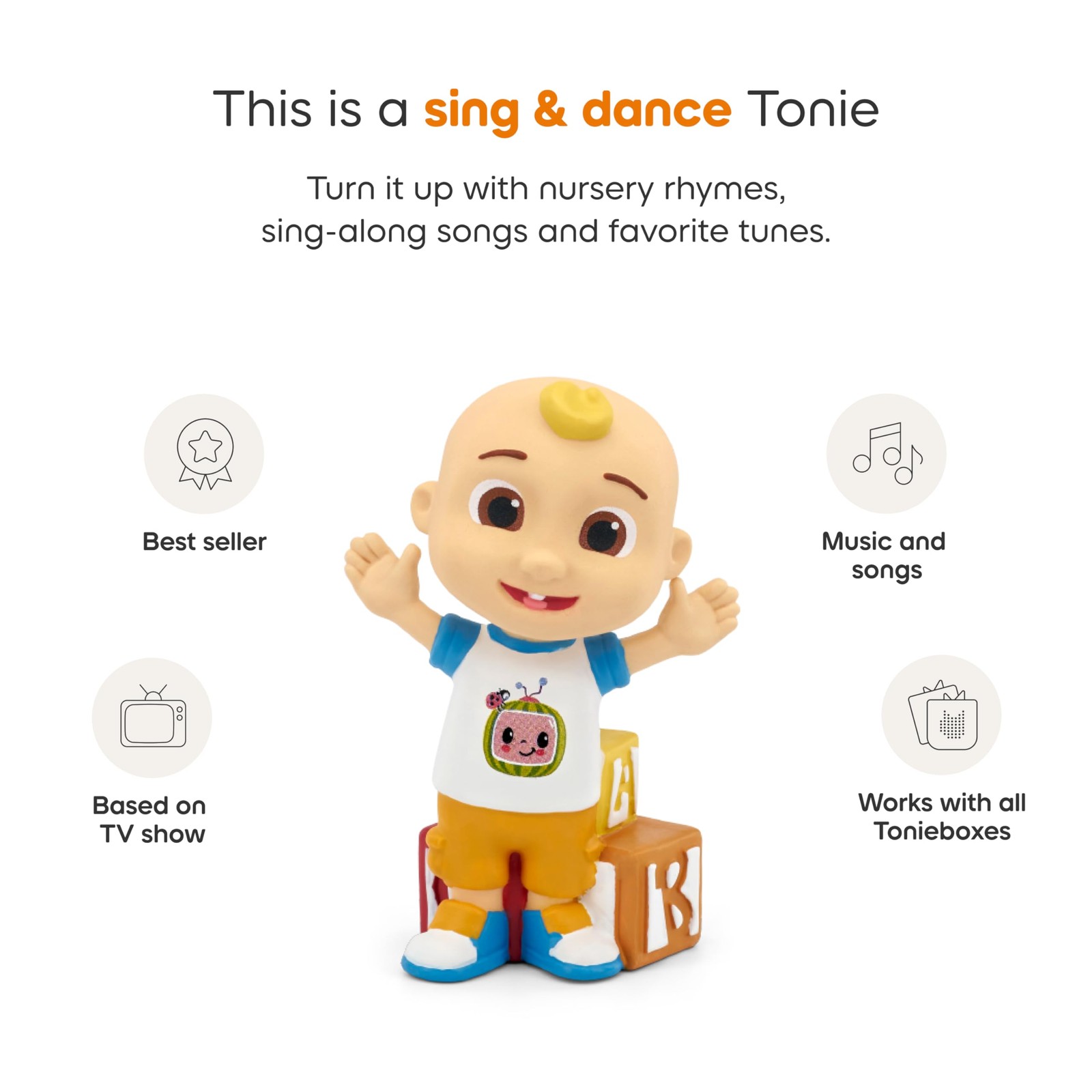 Tonies CoComelon: JJ Audio Toy Figurine from 7.88 inches tall, Multicolored