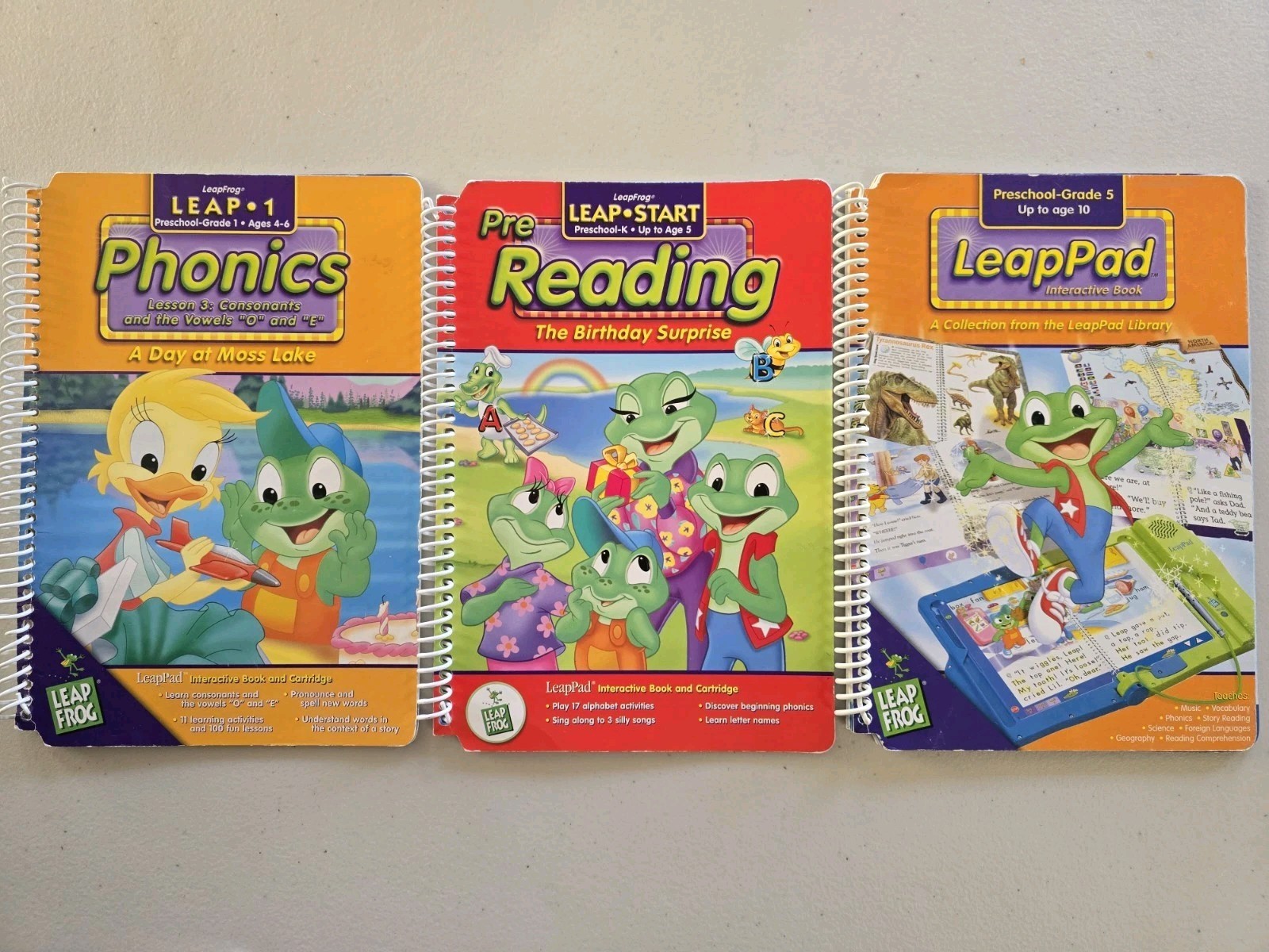 Lot Of 14 Leap Frog Leap Start SPIRAL Learning BOOKS Ages 3-10 Learn to Read
