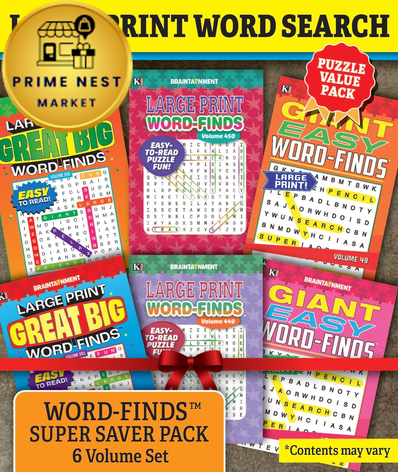 KAPPA Super Saver LARGE PRINT Word Search Puzzle Pack – (Pack of 6) Full…