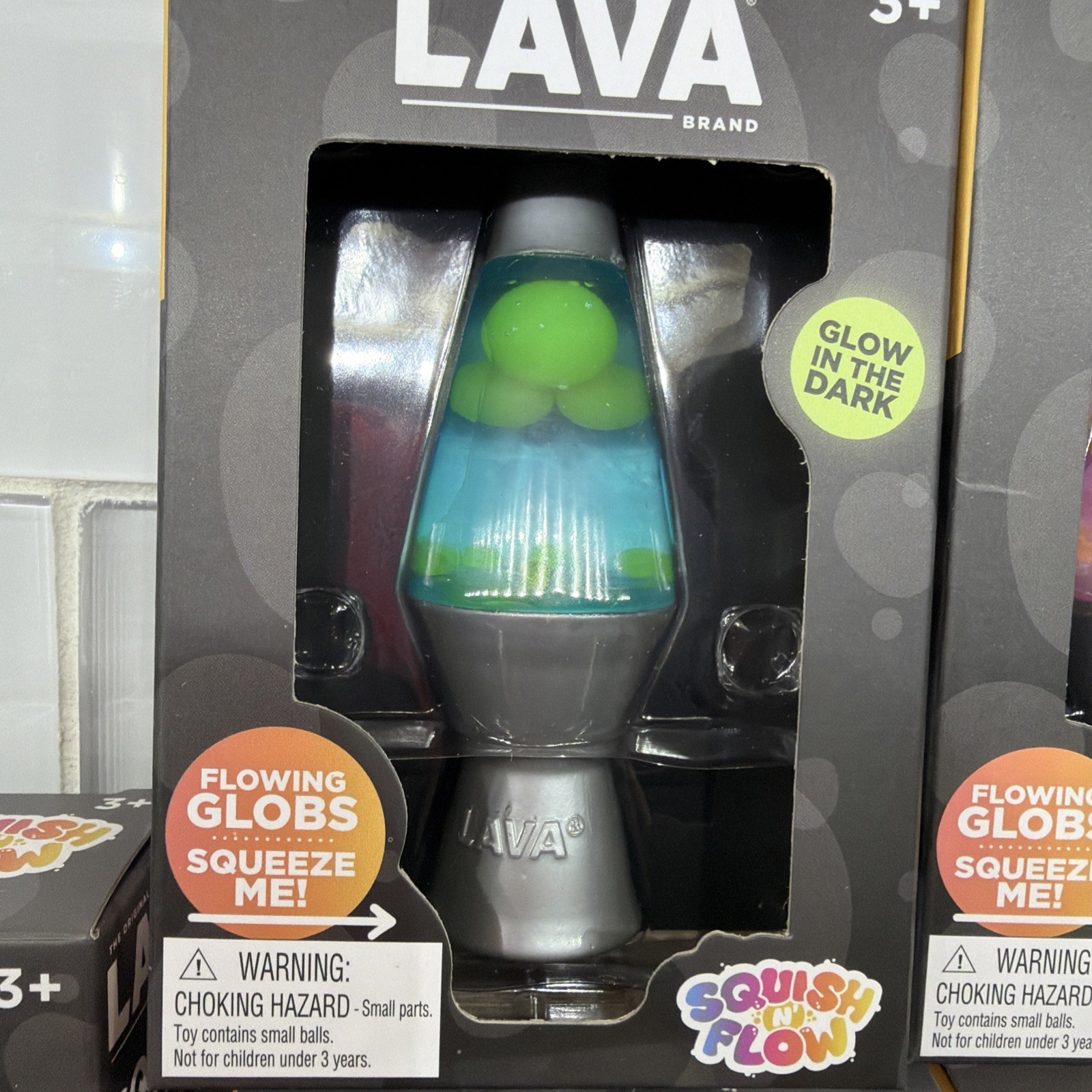 Schylling Lava Squish N Flow Squishy NeeDoh Glow In The Dark Lava Lamp NEW