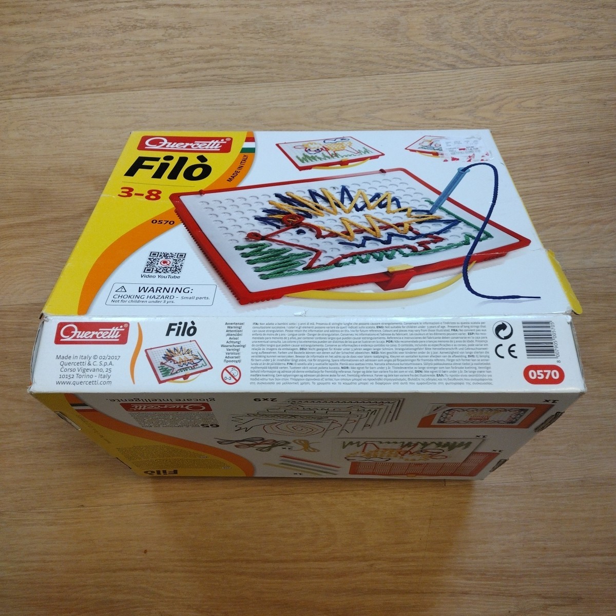 Quercetti Filo String Lacing Art Project Toy Game Made in Italy 2017 Complete