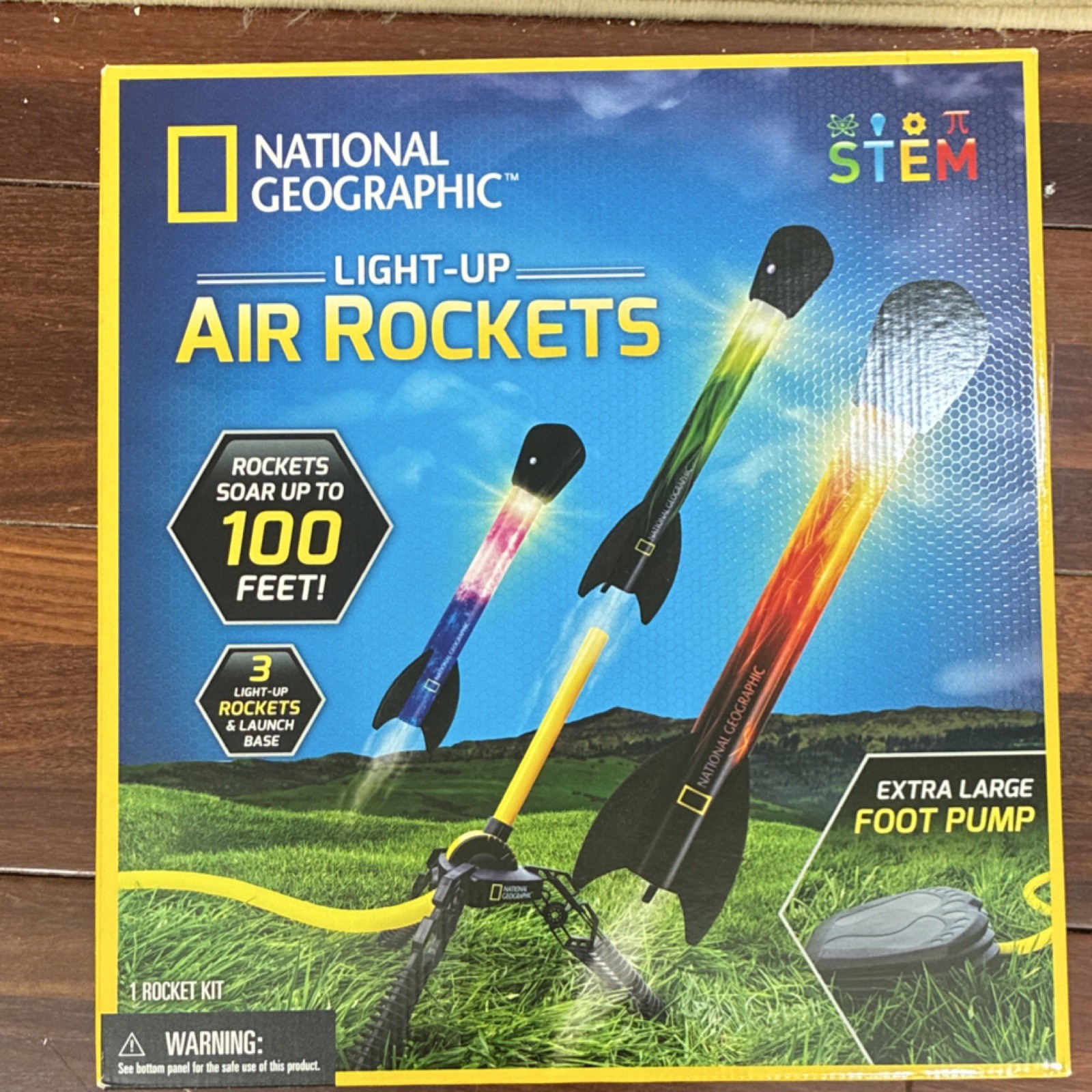 National Geographic Light-Up Air Rockets STEM Kit 3 Rockets Ages 8-11 2023
