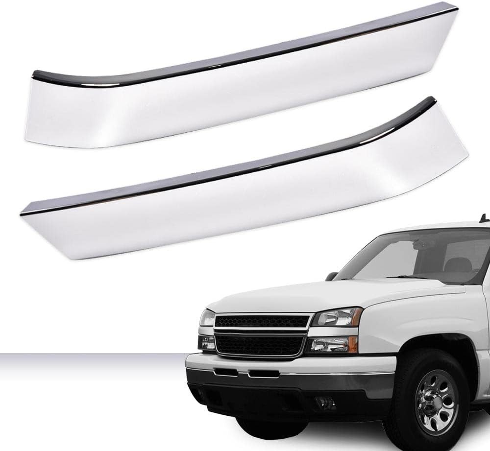 03-07 Chevy Silverado 1500 2500 3500 Grille Trim Set Left Right Pair White
