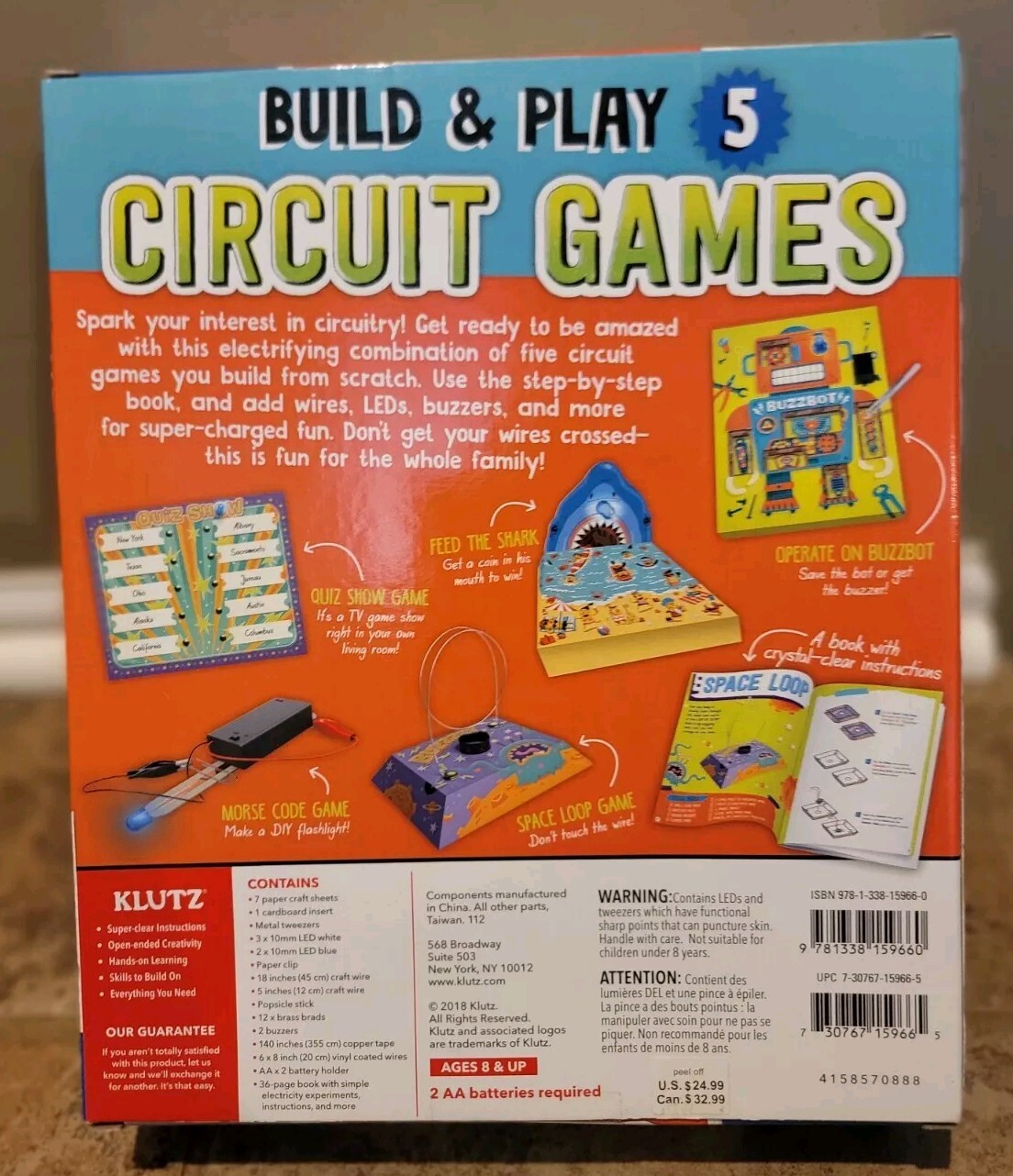 Electronics Lab Building Kit – Play 5 Games Klutz Maker Lab Smart Circuit NEW