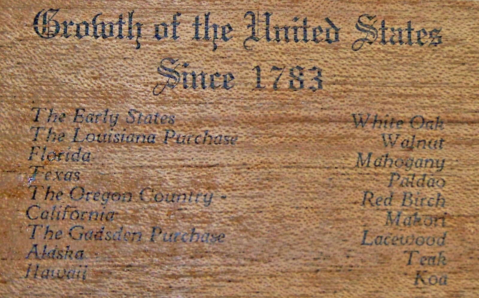 SUPER Educational HISTORY 1783-1968 MAP, Handi-Wood by U.S. Plywood, 17×22