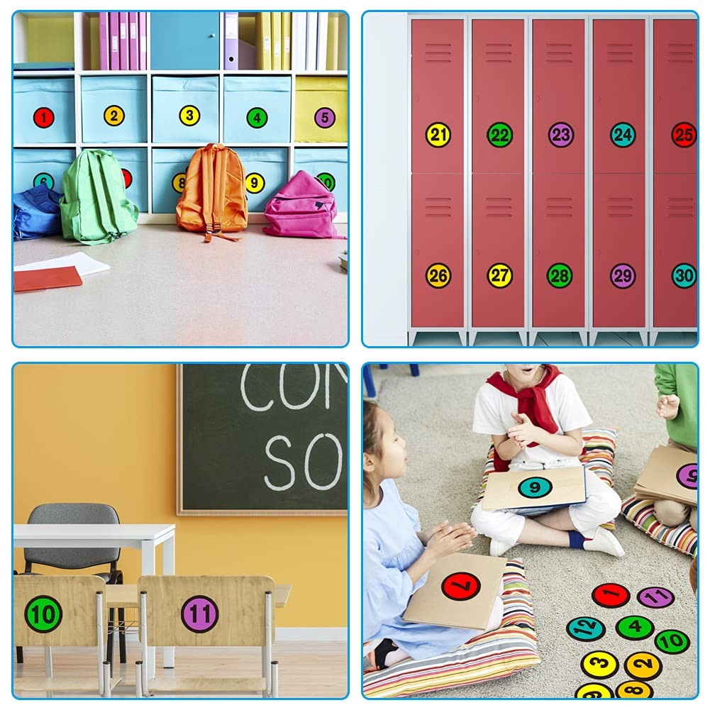 WhatSign Line up Spots for Classroom Floor Stickers – 36Pcs 4″ x 4″, 1-round