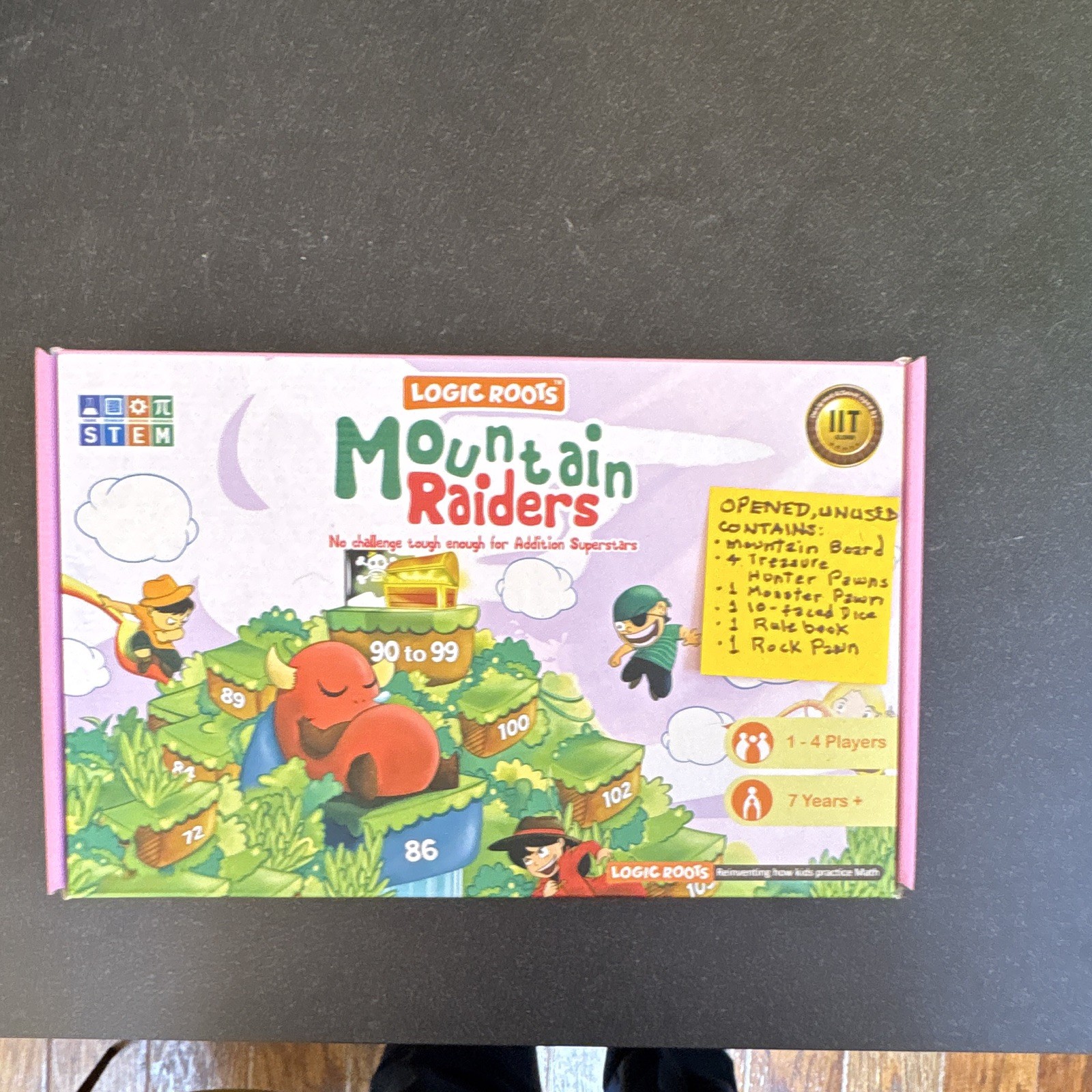 Logic Roots Mountain Raiders Addition Math Board Game 1-4 Players Ages 7+ 2017