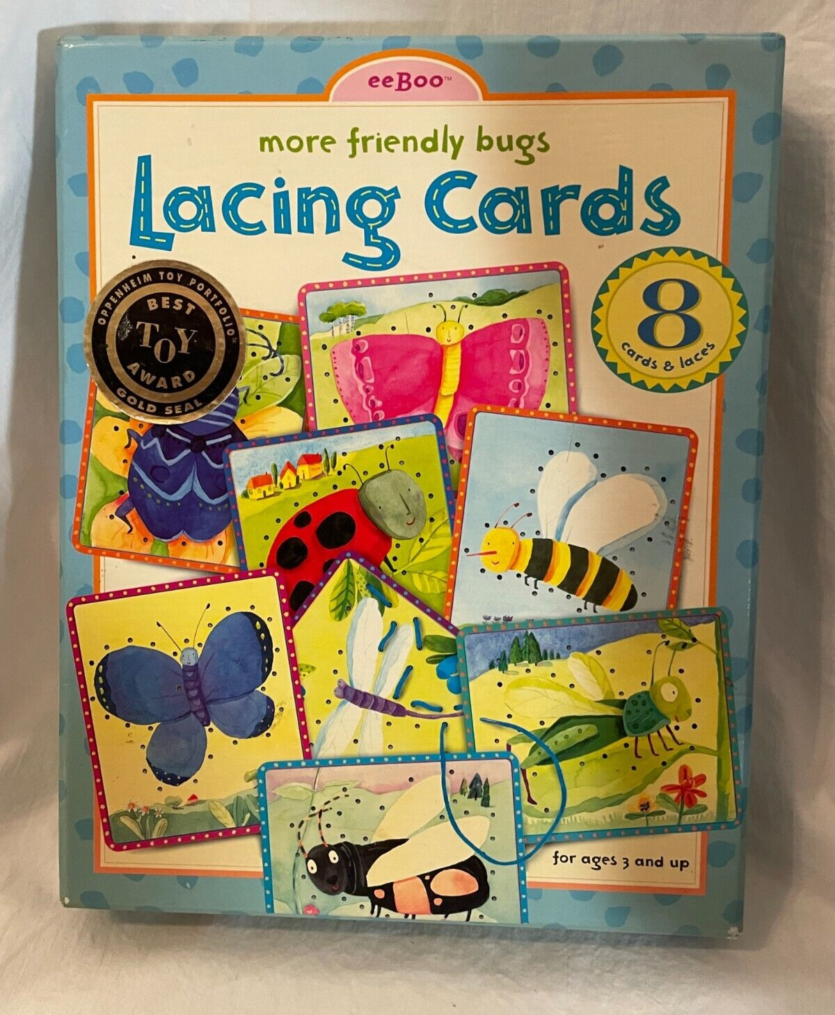 EeBoo More Friendly Bugs Lacing Cards (8 Cards & Laces)