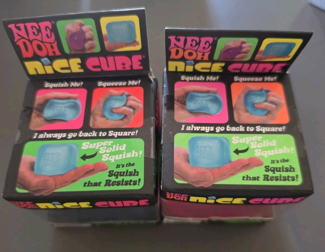 NeeDoh Nice Cube Super Solid Squish Pink & Blue Lot Of 2 📦SHIPS SAME DAY 📦