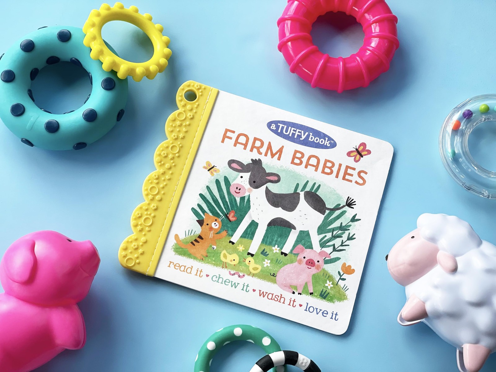 Tuffy Farm Babies Book – Washable, Chewable, Unrippable Pages With Hole For…