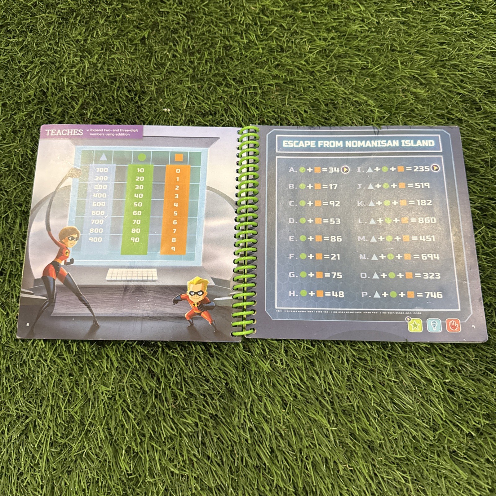 NEW LeapFrog Leap Start Kindergarten-1st Grade book — DISNEY PIXAR MATH ACTION