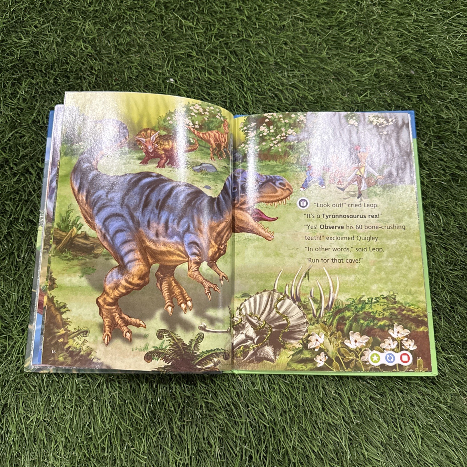 LeapFrog Tag, LeapReader book — LEAP AND THE LOST DINOSAUR 🦖 with 10 cards