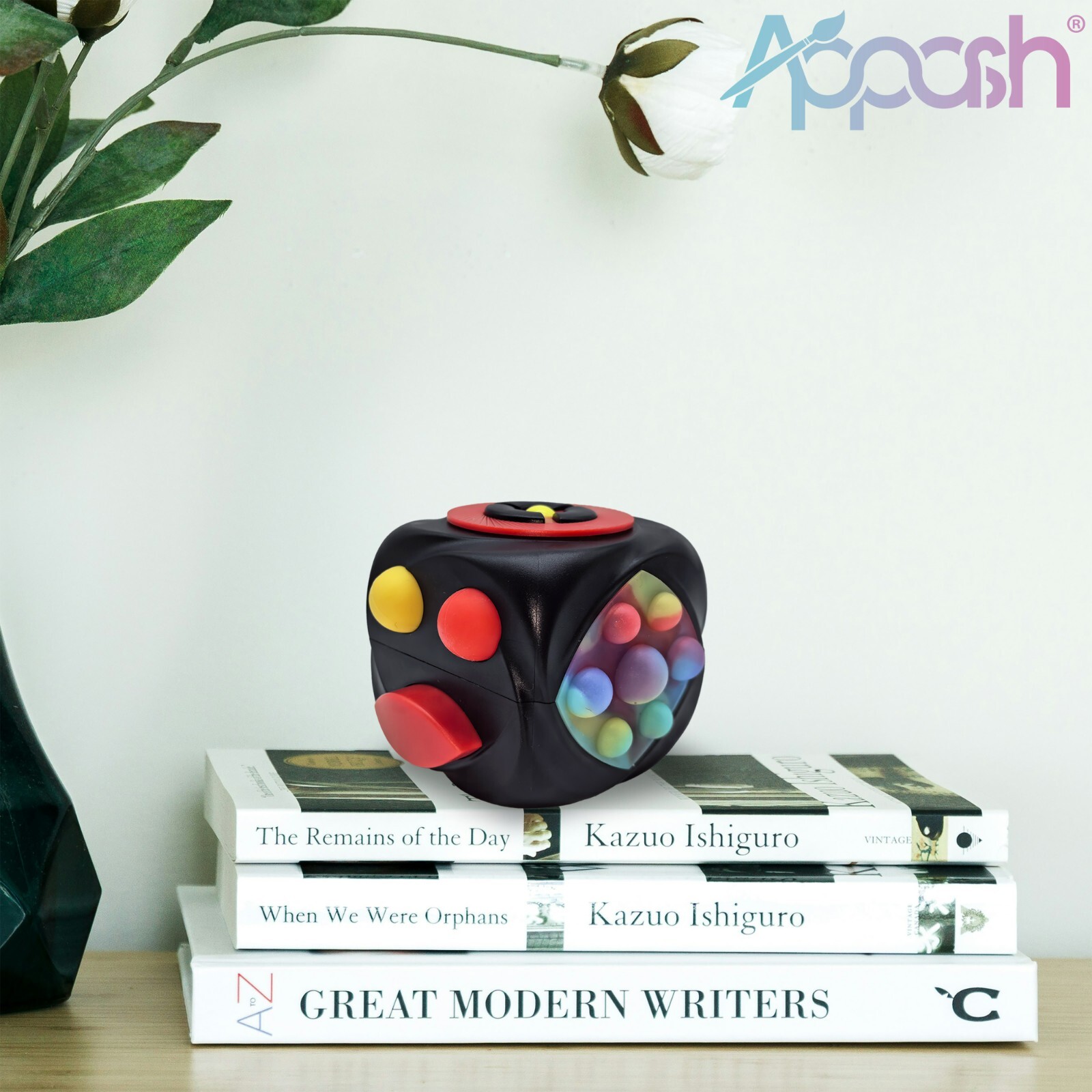 Fidget Cube Stress Anxiety Pressure Relieving Toy for Focus[Black]