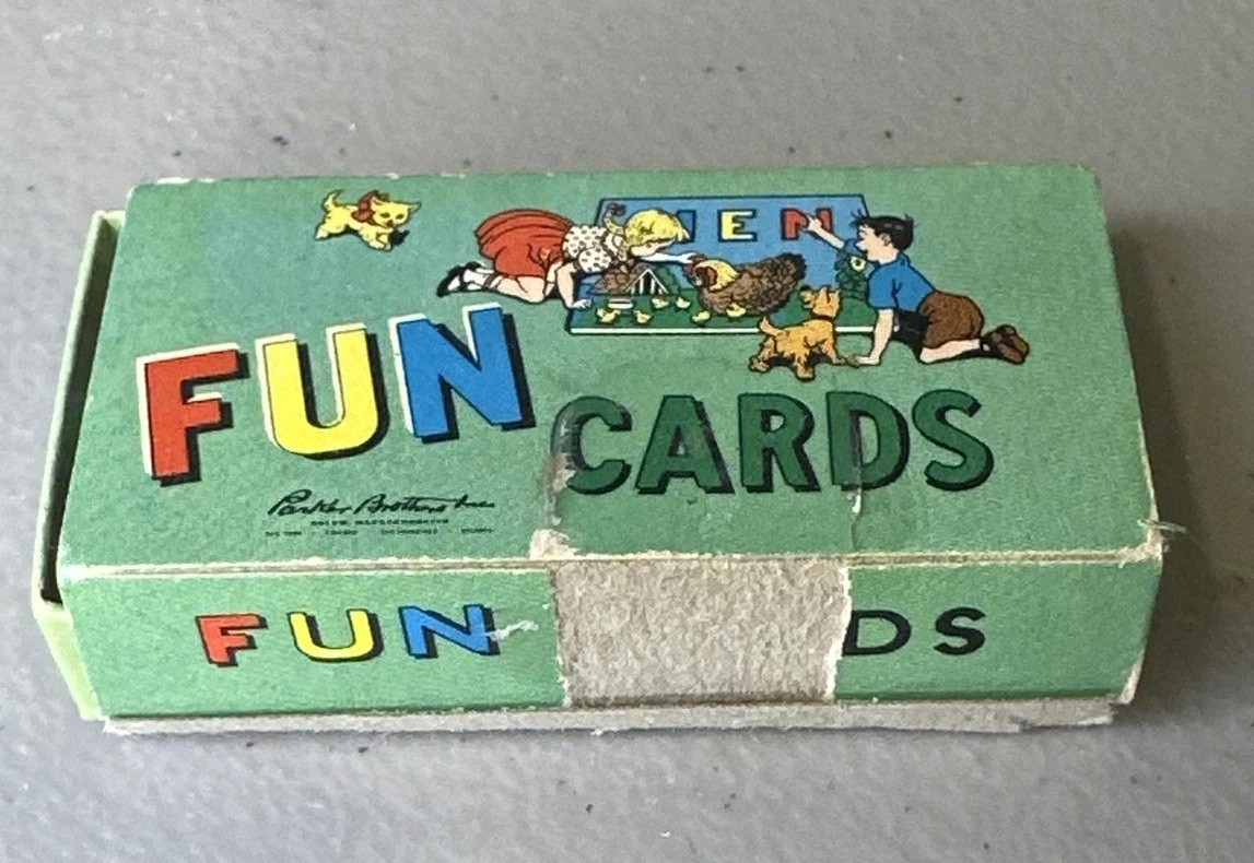 Vintage Fun Cards Animal Puzzle Game Parker Brothers 1950s Educational Toy