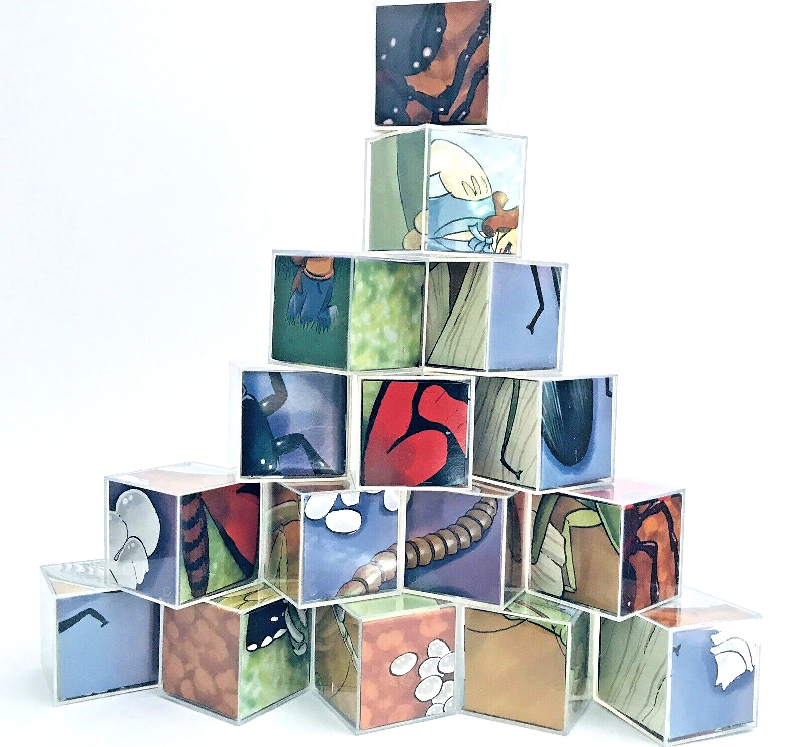 6 Bug Puzzles Insect Lore 16 Plastic Six-Sided Cubes with Instructions