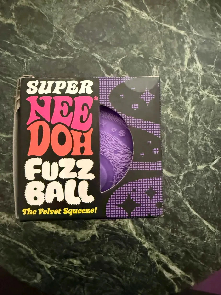 NeeDoh Super Fuzz Ball XL Velvet Squeeze Purple Fuzzball Squeeze Stress Ball NEW