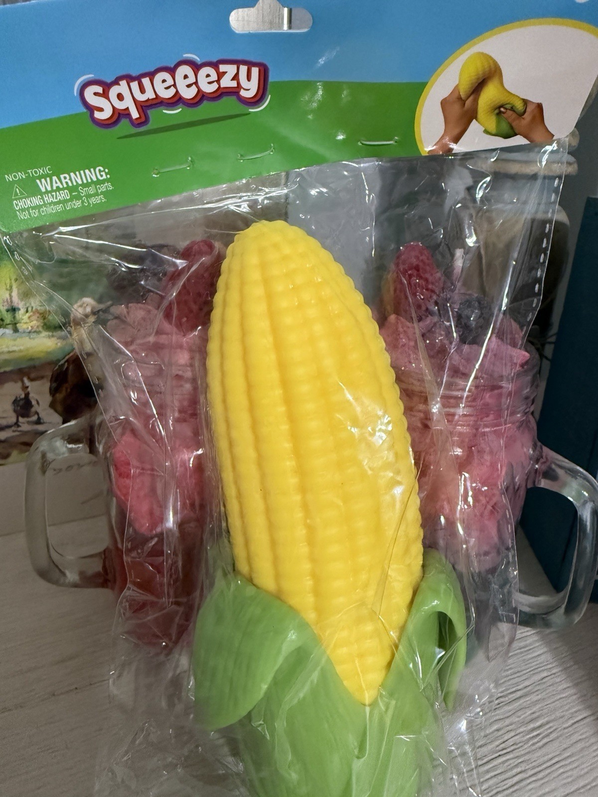 Sunny Days Squeeezy Corn on the Cob Squishy Toy Squeezy Viral Sensory Fidget