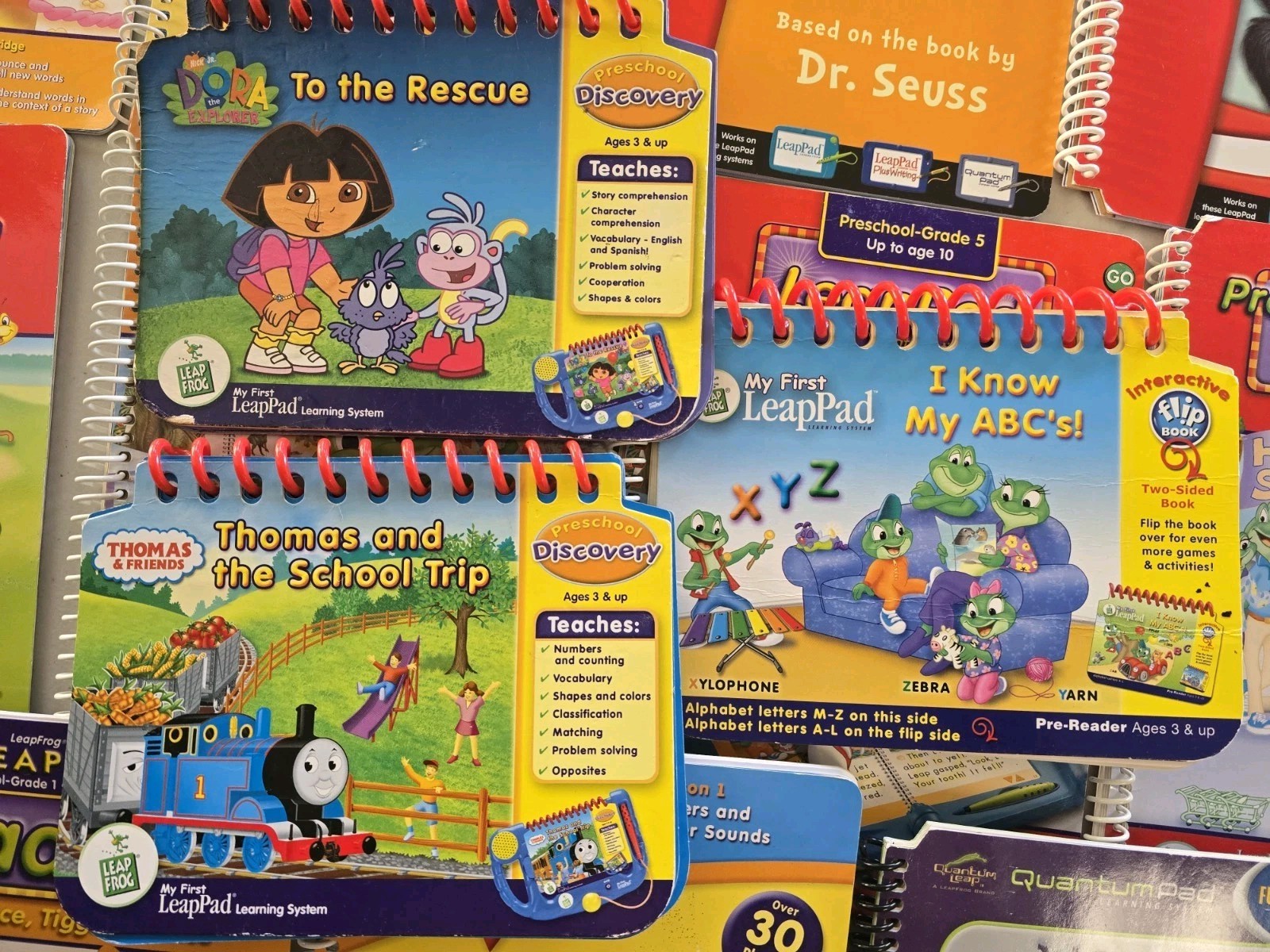 Lot Of 14 Leap Frog Leap Start SPIRAL Learning BOOKS Ages 3-10 Learn to Read