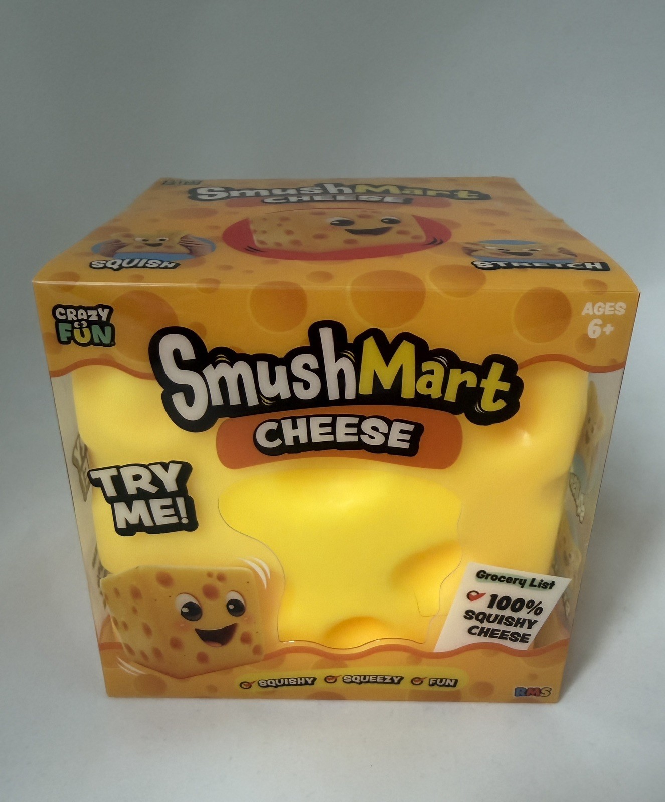RMS Crazy Fun SmushMart Cheese Squishy Squeezy Stretch Sensory Toy TIK TOK VIRAL