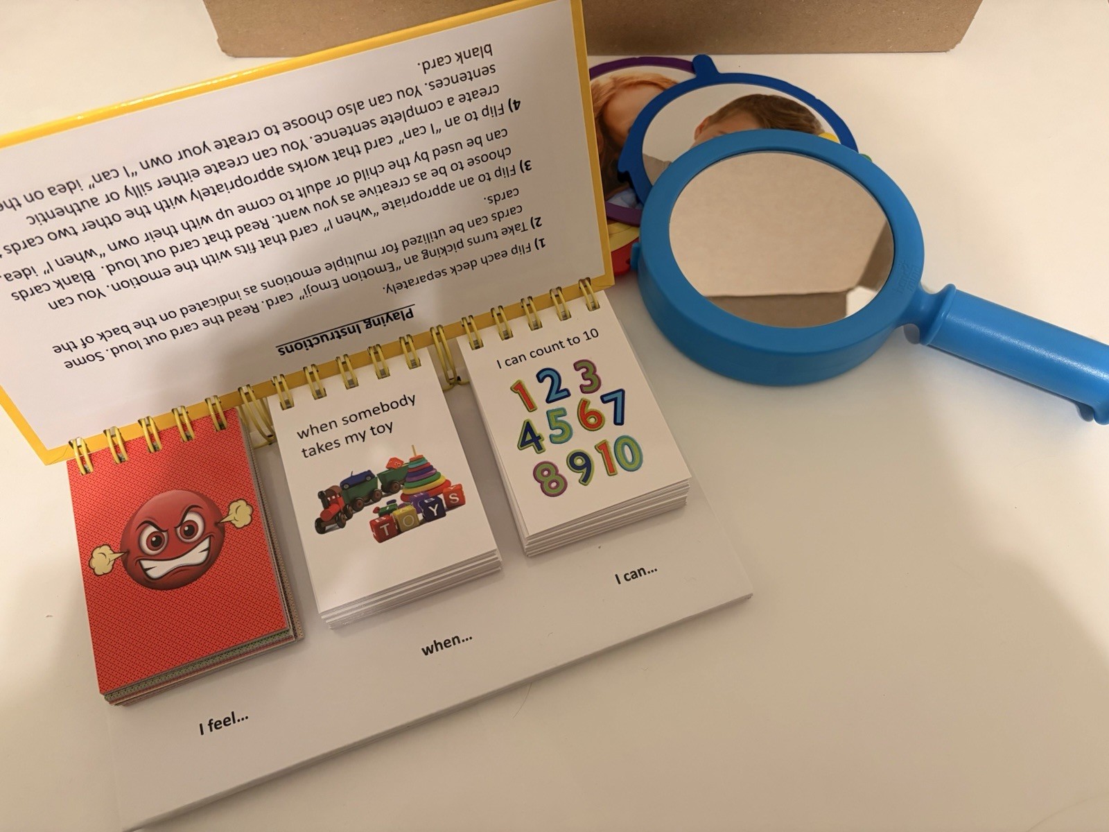 Hand2mind See My Feelings Mirror Play Therapy Toys for Kids and Mad Skills Game