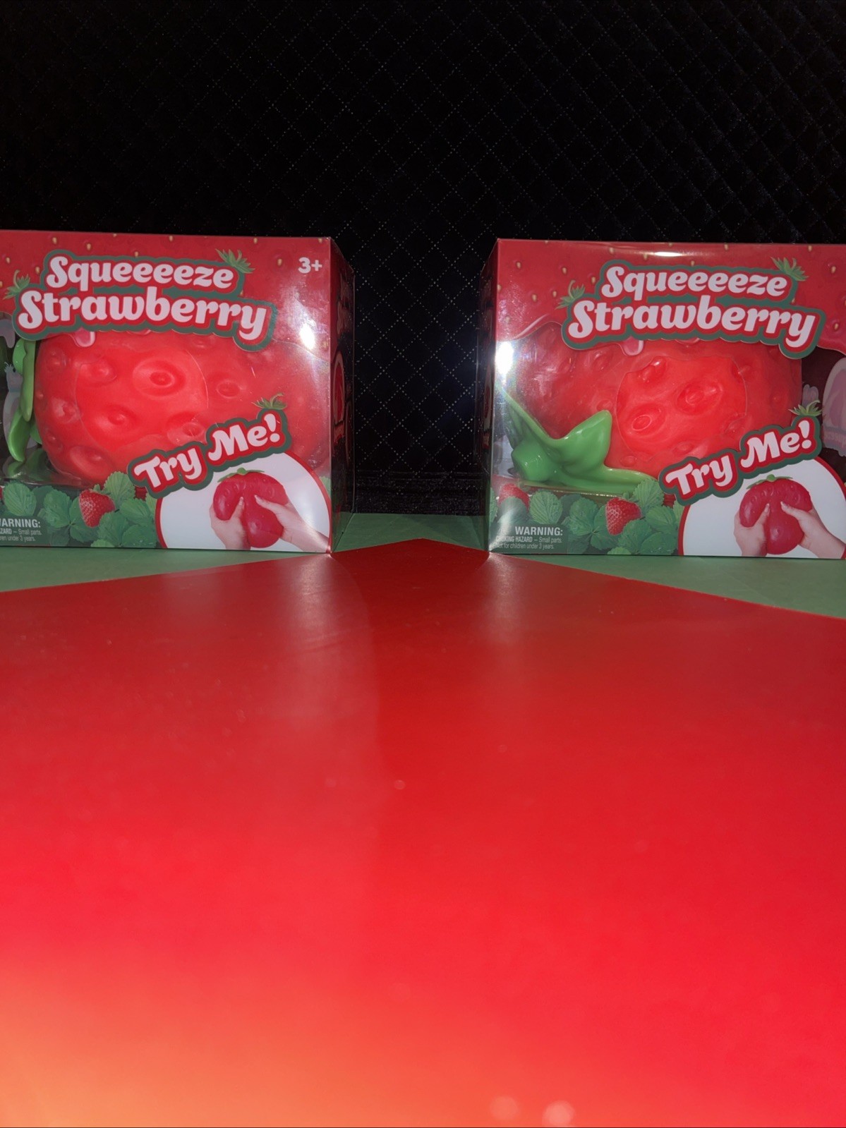 Big Squishy Squeeezy Strawberry Squishy Toy Sensory Sunny Days Lot Of 2