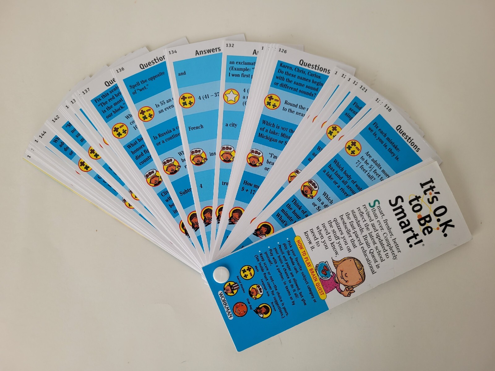Brain Quest Q&A Cards Grade 2 (Deck 2 only) Revised 3rd Edition Ages 7-8