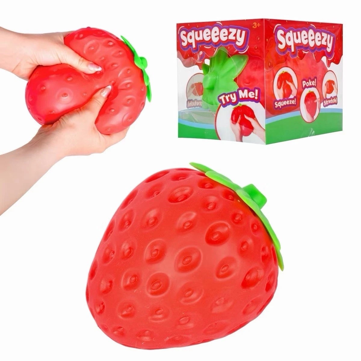Sunny Days Jumbo Squeezy Strawberry Squishy Toy Stress Relief Sensory Fun Viral