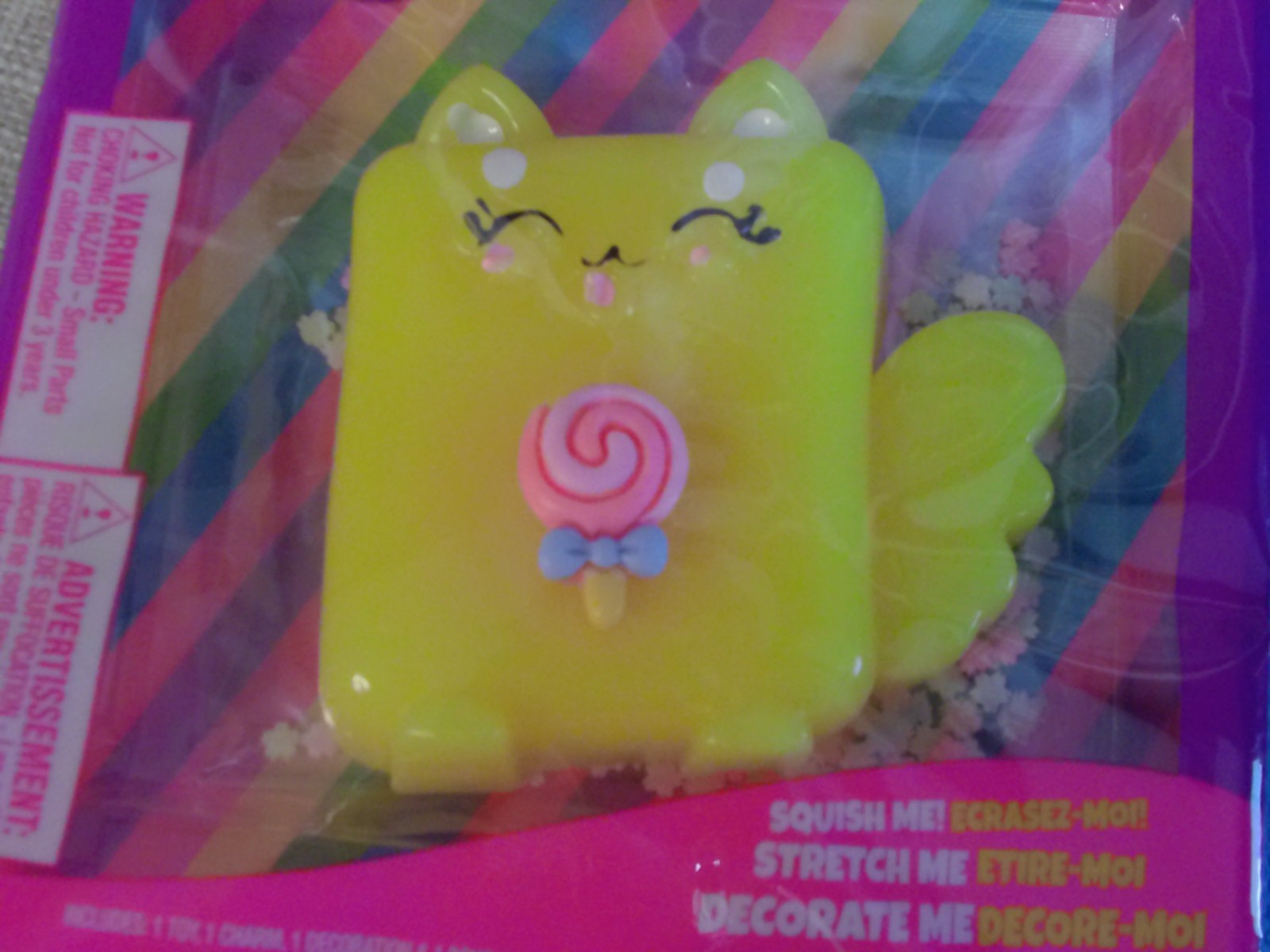 2 Taba Jelly Squeezeables YELLOW Cat & PINK Mug Squishy, SCENTED Squeeze Toy