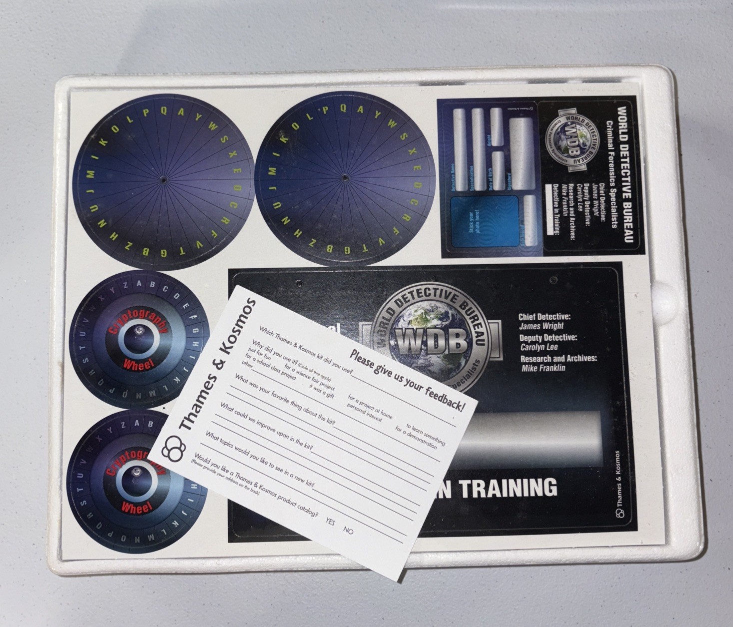 Forensic Science Detectives Tool Kit Experiment Kit Thames & Kosmos New Open Box