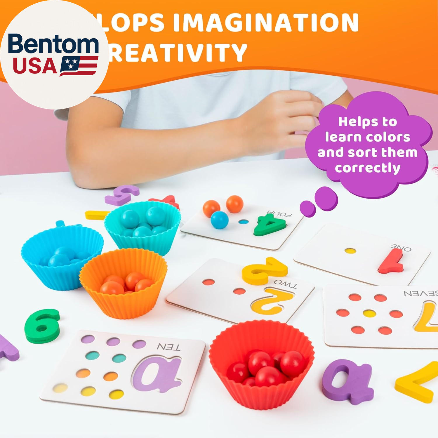Fine Motor Toys，Wooden Peg Board Bead Game for Toddlers – Rainbow Stacking, Colo