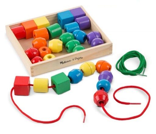 (2) Melissa and Doug Wooden Lacing Beads, Go Tots Schoolyard Tumble Montessori