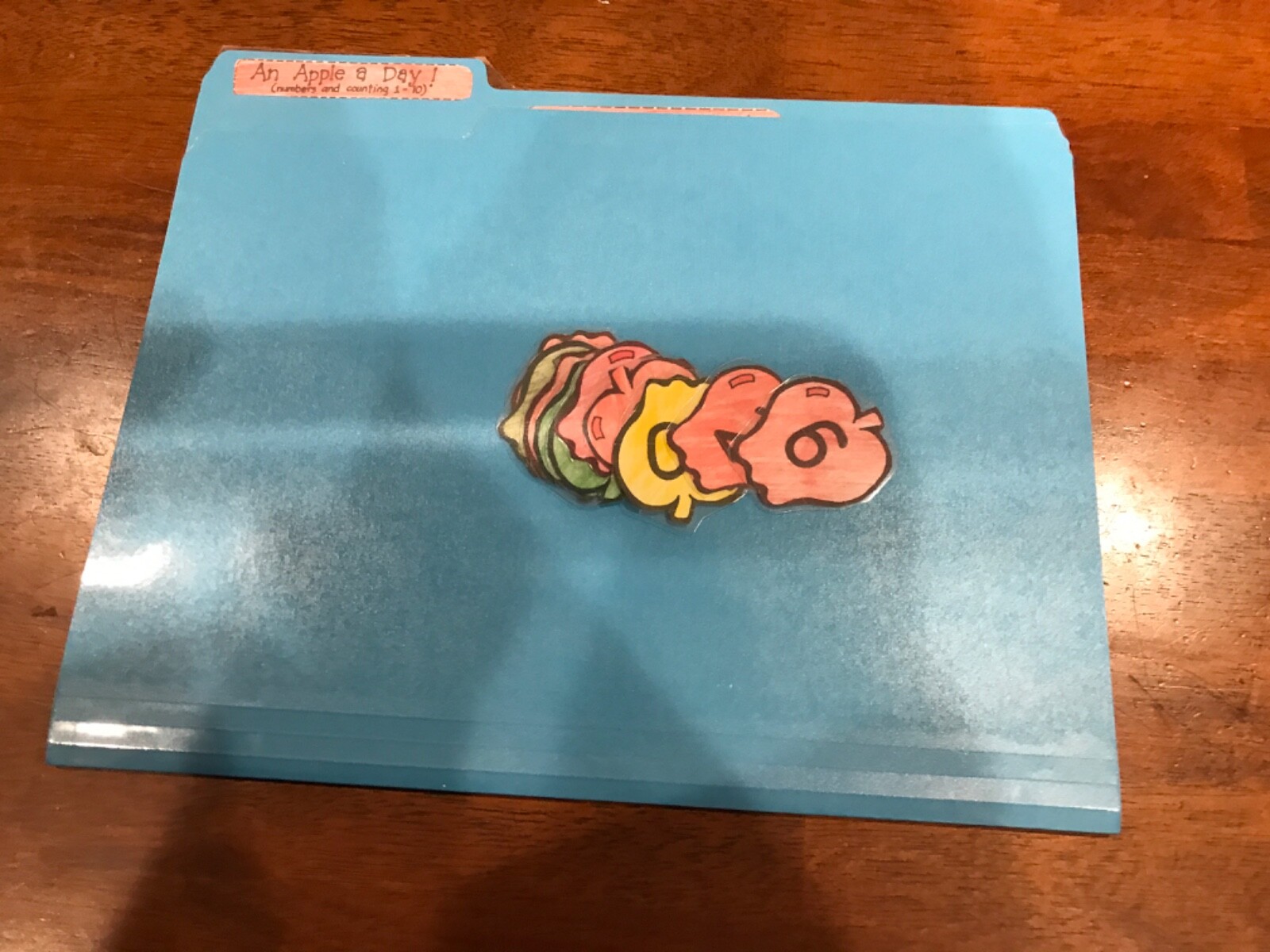 An Apple a Day! Counting 1-10 Grade K math file folder game teacher