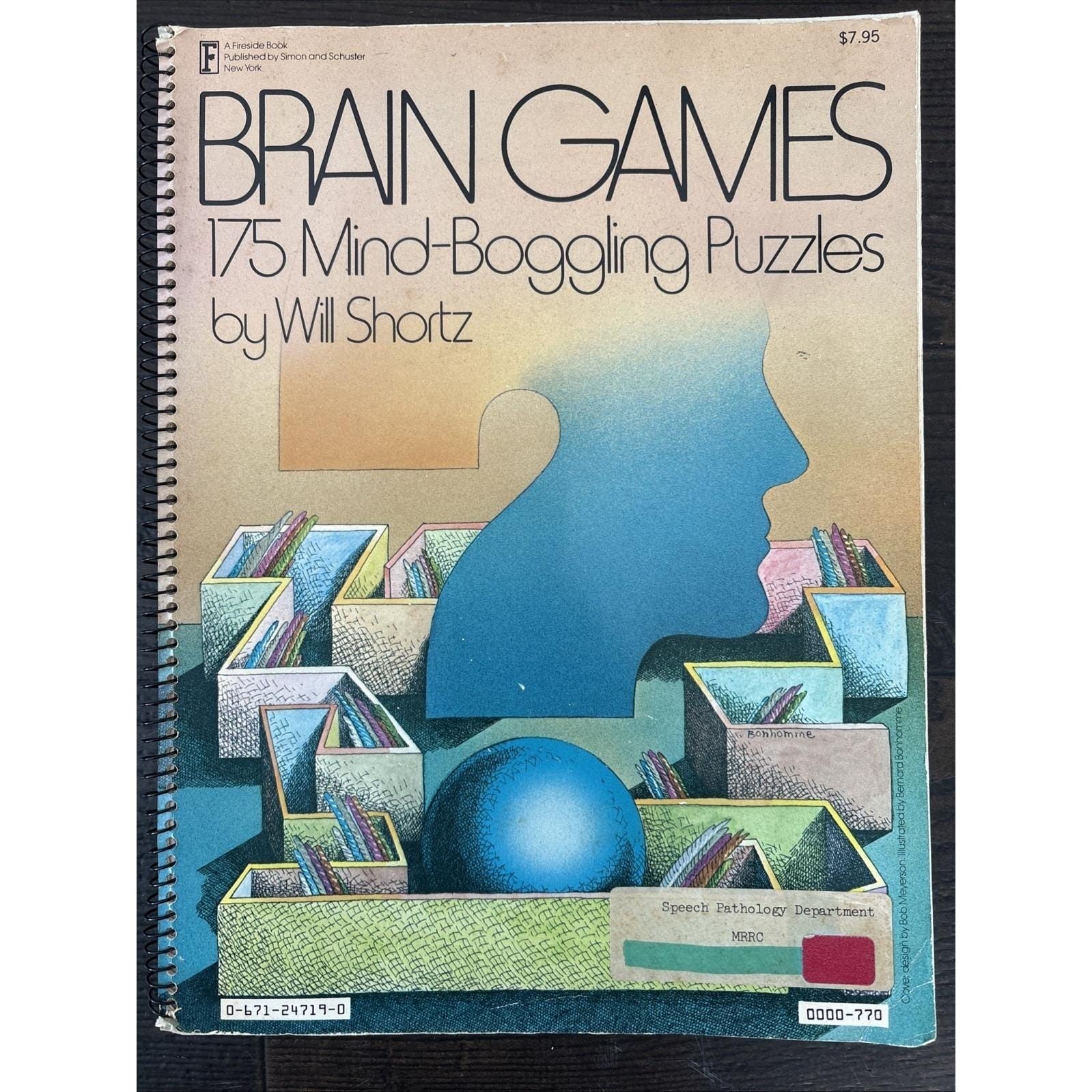 Brain Games Book by Wil Shortz Vintage 1979 70s 175 Mind Boggling Puzzles Speech