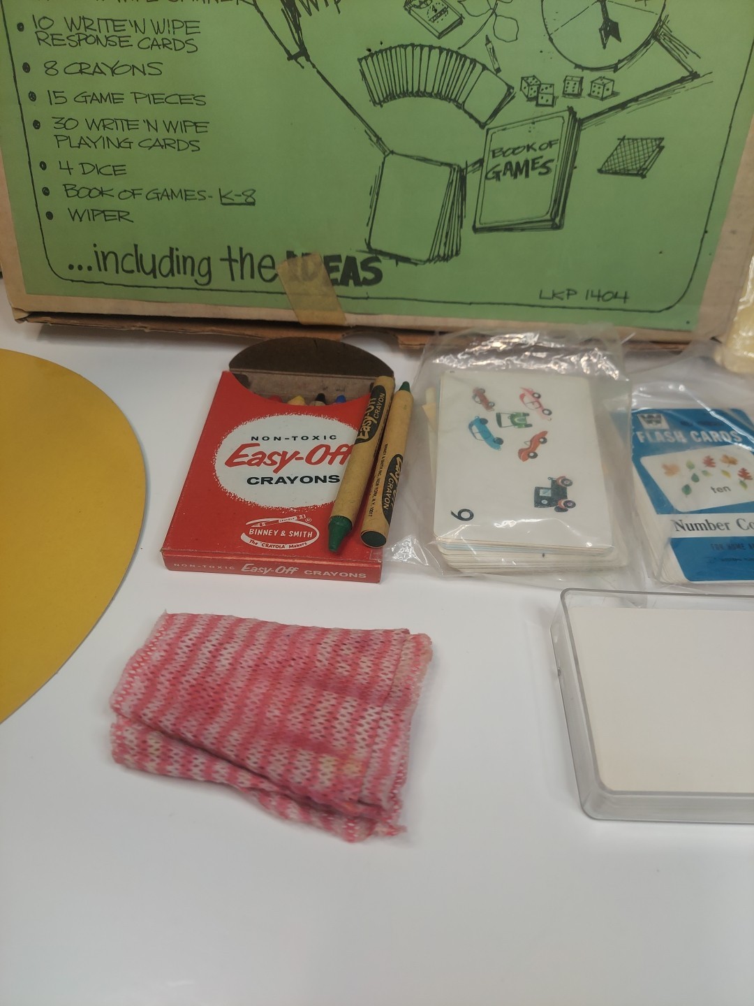 Vintage Little Kennys Game Maker Set Book Of Games Spinner Mat Crayons Flash