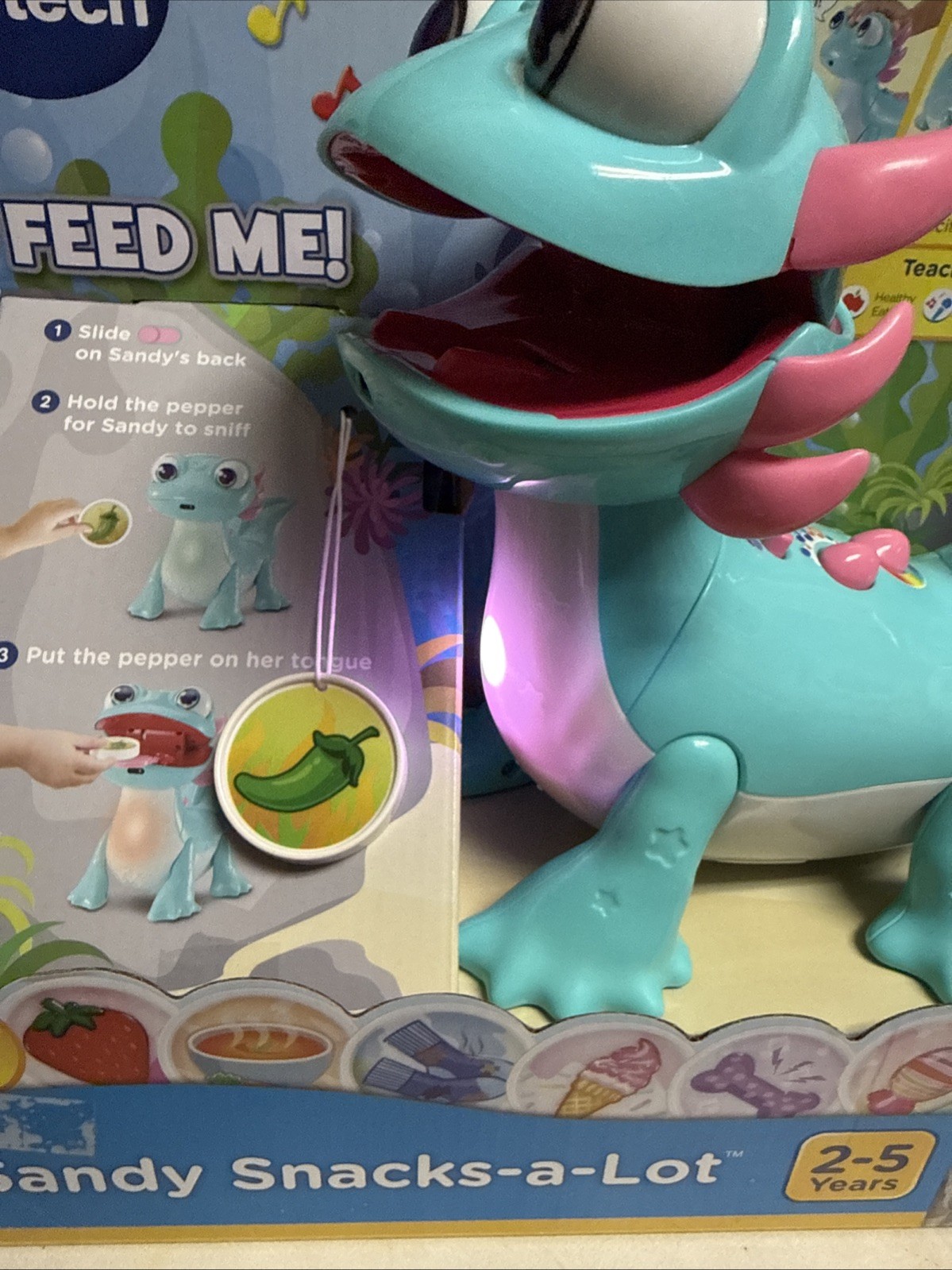 VTech Sandy Snacks-a-Lot Electronic Talking Interactive Axolotl Pet NIB