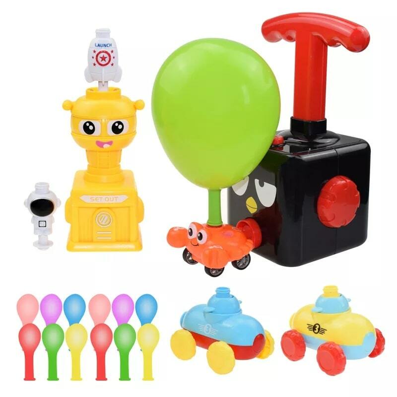 Balloon Launcher Powered Car Toy Set for Kids Children Toddlers Boys Girls Gift
