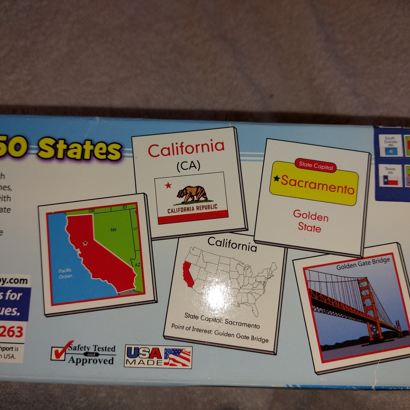 Smethport Pocket Chart Card Set 50 STATES Ages 6+ 125 Double-Sided Color Cards